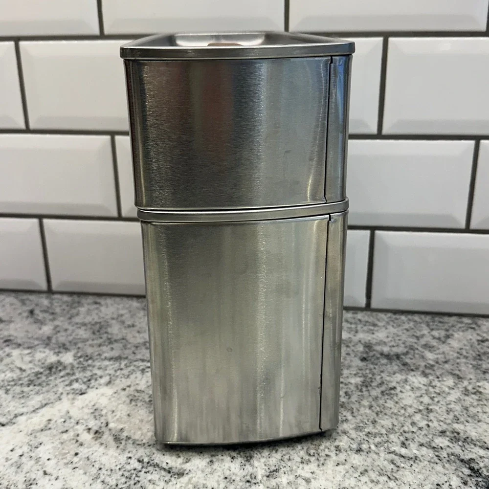 Vintage Lincoln BeautyWare Canister Set‎ Silver Stackable Tea Coffee MCM Retro